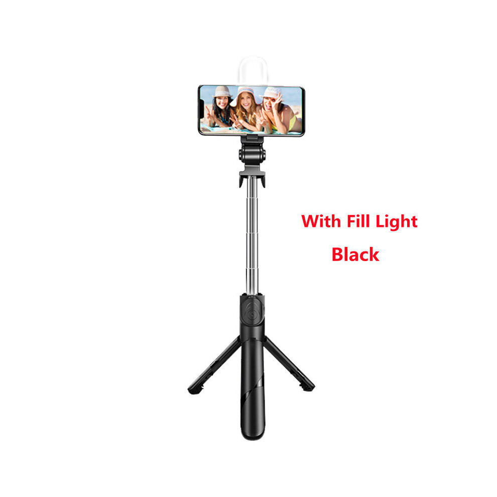 (A-With Fill ) For Facebook Fill Bluetooth Wireless Selfie Stick Mini Tripod Extendable Monopod With Remote Shutter For Ios Android Phone Light 4855008123277