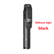 (a-Black No light) For Facebook Fill Light Bluetooth Wireless Selfie Stick Mini Tripod Extendable Monopod with Remote shutter For IOS Android phone