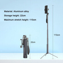 (a-110cm-Black) MAMEN Handheld Video Shooting Gimbal Stabilizer with Bluetooth Remote Control for Phone Automatic Balance Selfie Stick Tripod