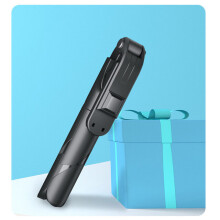 (a-Black XT02) 2022 New Three-in-One Bluetooth Selfie Stick Foldable Tripod Remote Control Selfie Stick Suitable for IPhone and Android Phones