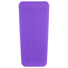 (a-purple) Curler Silicone Mat Heat Resistant Curling Iron Pouch Hair Straightener Pad Hot Hair Tool  Red