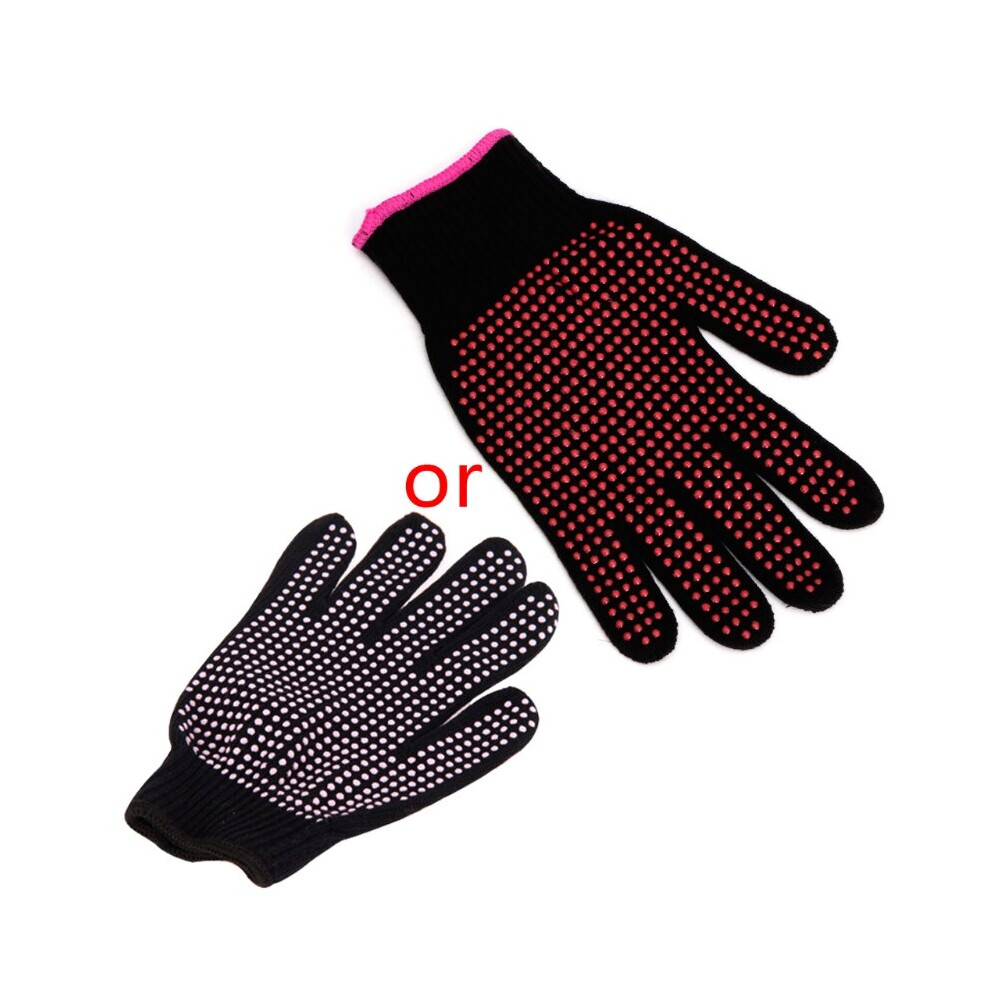 Dechoicelife 1 Pc Hair Straightener Curling Tong Hairdressing Heat Resistant Finger Gloves