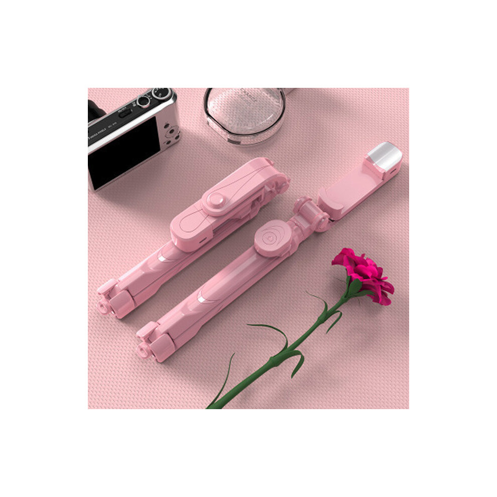 (a-Pink with Light) Selfie Stick with Tripod Stand Bluetooth Remote Control Mobile Phone Selfie Stick Holder for IPhone/Huawei SmartPhone Live Photo-image-OPC-PC2YQT2-NEW