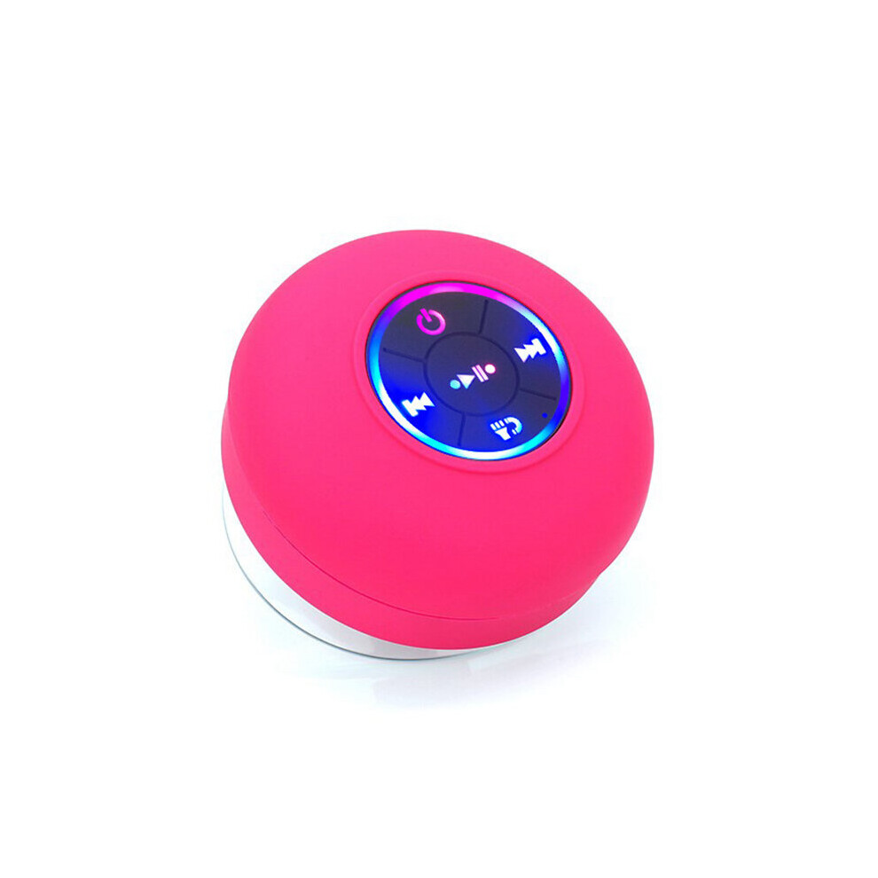 (a-Pink) LED Wireless Bluetooth 5.0 Speaker Hand Free Waterproof Car Bathroom Office Stereo Subwoofer Music Loudspeaker With Suction-image-OPC-PC2YRH2-NEW