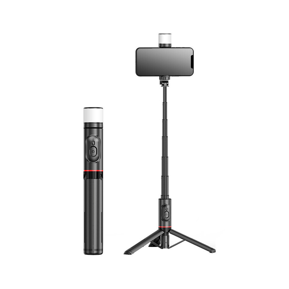 (A-Q12s Fill Ligh) Xaiomi Selfie Stick Tripod Camera Grip Phone Insta 360 Selfie Stick Telescopic Pole Wireless Bluetooth Selfie Stick Fill Ligh Black 4855008107284