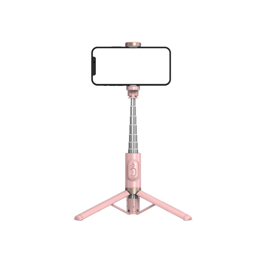 (A-Q12 ) Xaiomi Selfie Stick Tripod Camera Grip Phone Insta 360 Selfie Stick Telescopic Pole Wireless Bluetooth Selfie Stick Fill Pink/Light 4855008107260