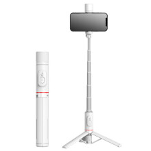 (a-Q102S Whitefill ligh) Xaiomi Selfie Stick Tripod Camera Grip Phone Insta 360 Selfie Stick Telescopic Pole Wireless Bluetooth Selfie Stick Fill Light