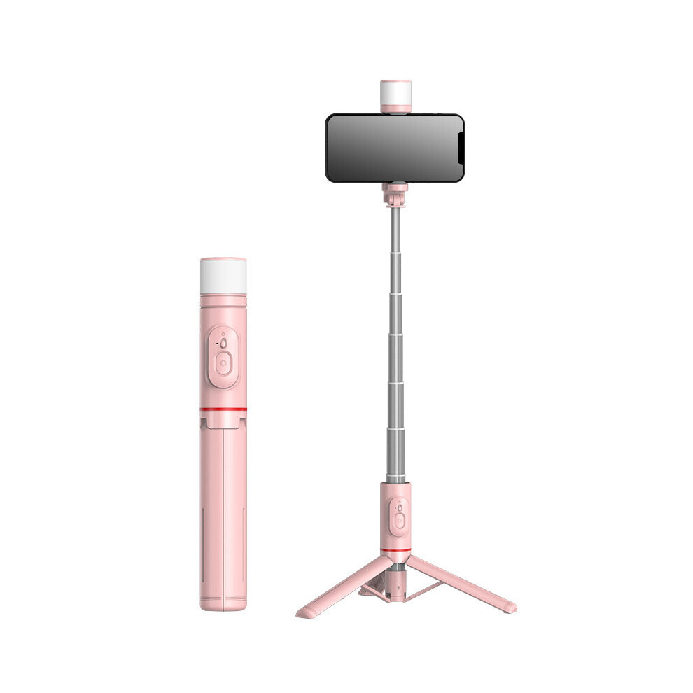 (A-Q12s Fill Light) Xaiomi Selfie Stick Tripod Camera Grip Phone Insta 360 Selfie Stick Telescopic Pole Wireless Bluetooth Selfie Stick Fill Ligh Pink/Light 4855008107291