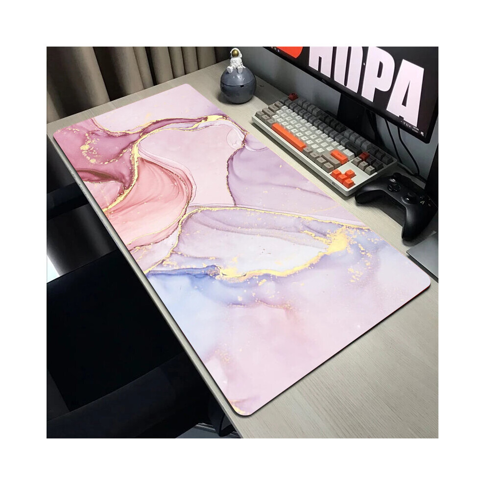 (A-Colorful Marble (18) 300X700x3mm) Marble Mouse Pad Large Rubber Mousepad Keyboard For Computers Carpet Xxl 900X400mm Notebook Locking Edge Overlook 4855358011767