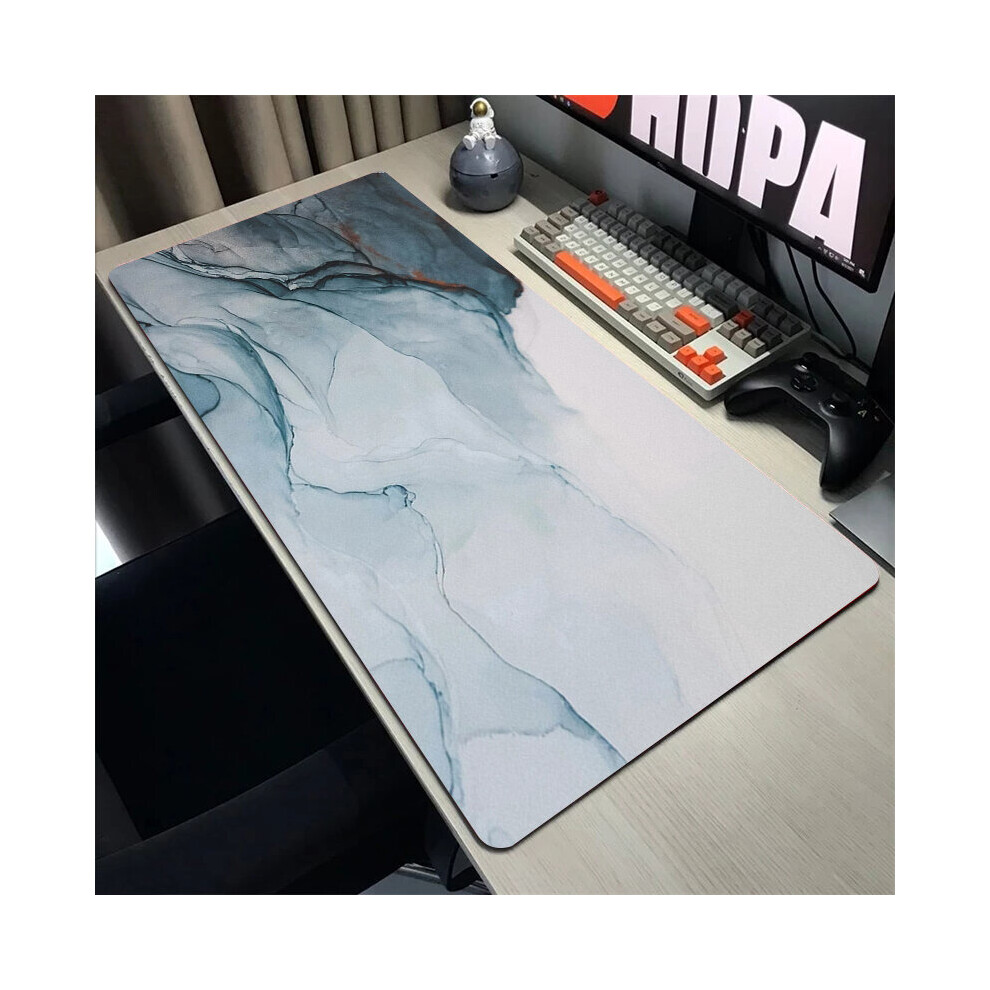 (A-Marble (18) 300X700x3mm) Marble Mouse Pad Large Rubber Mousepad Keyboard For Computers Carpet Xxl 900X400mm Notebook Locking Edge Overlook Mats For 4855358012641