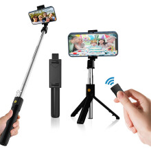 K07 Portable wireless Bluetooth selfie stick with tripod Alloy self selfiestick smartphone selfie-stick phone for iphone camera