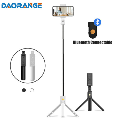 (a-Black) 3 in 1 Wireless Bluetooth Selfie Stick Foldable Mini Tripod Expandable Monopod With Smart Remote Control For iPhone IOS Android 1