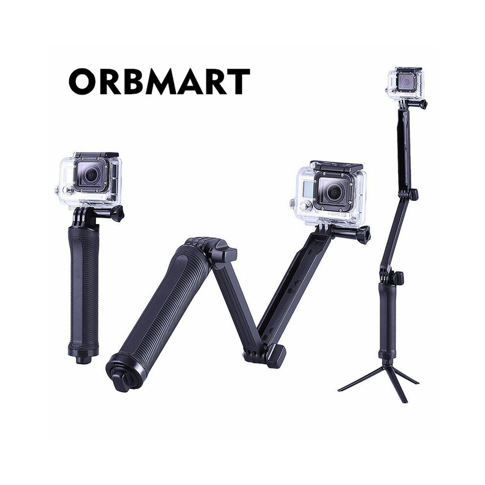Orbmart Multi 3-Way Monopod Folding Extension Grip Arm Portable Magic Mount Selfie Stick For Gopro Hero 4 3+ 3 Sj4000 Xiaomi Yi 4855008113353