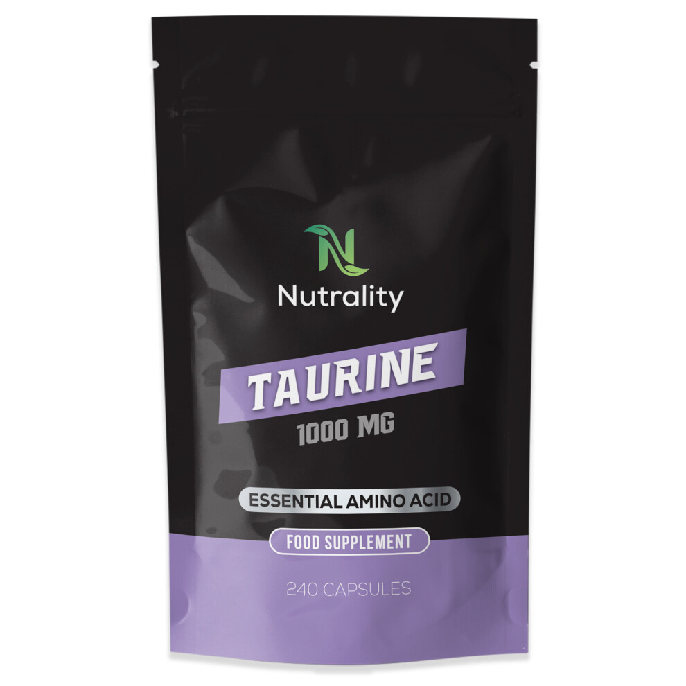 Nutrality Taurine Supplement 1000mg 240 Capsules High Strength Energy