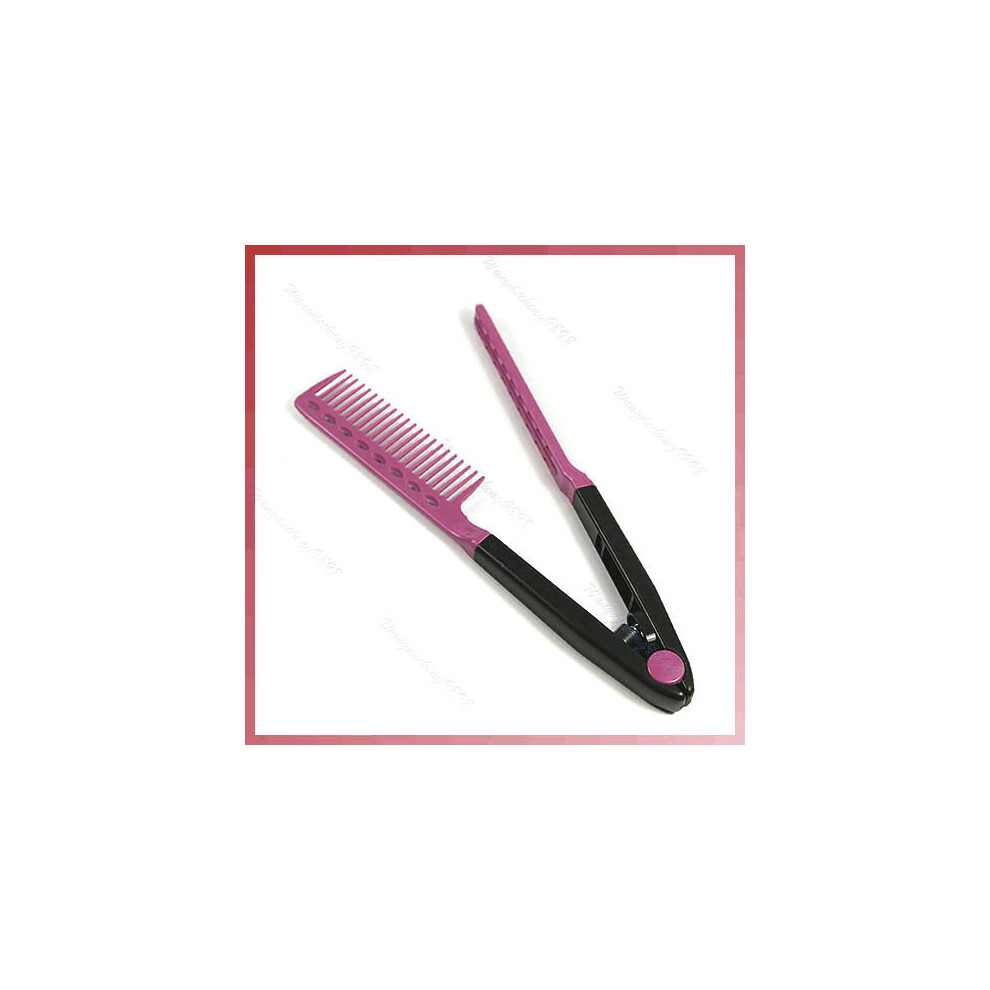 Dechoicelife Folding V Comb Hair Straightener Hairdressing Salon Straightening Brush Tops New
