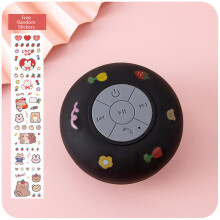 (a-Black) Mini Bluetooth Speaker Cute Cartoon Portable Universal Waterproof Wireless Hands-free Speaker Shower Bathroom Desktop Car Beach