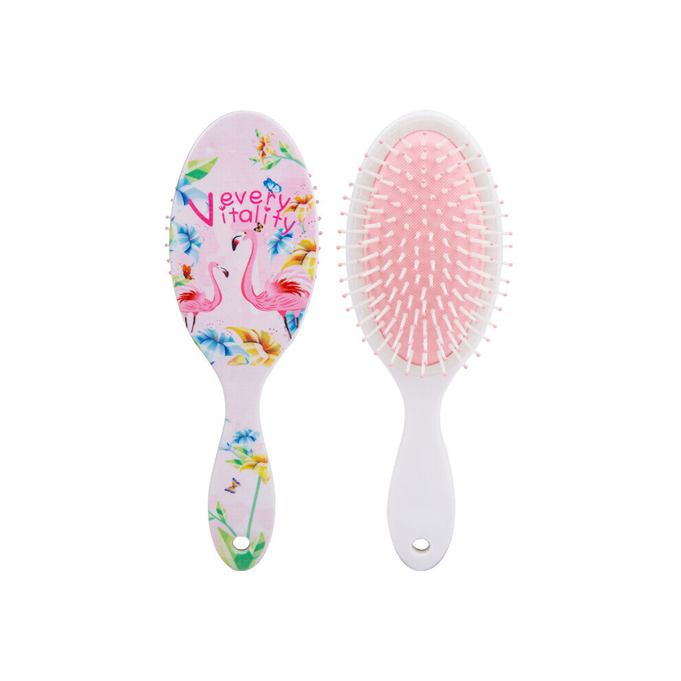 Dechoicelife (A-2C1) Professional Massage Hair Brush Flamingo Print Comb For Curly Hair Straightening Brush Anti-Knot Fluffy Hair Women's Hair Comb