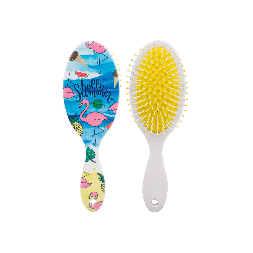 Dechoicelife (A-2C4) Professional Massage Hair Brush Flamingo Print Comb For Curly Hair Straightening Brush Anti-Knot Fluffy Hair Women's Hair Comb