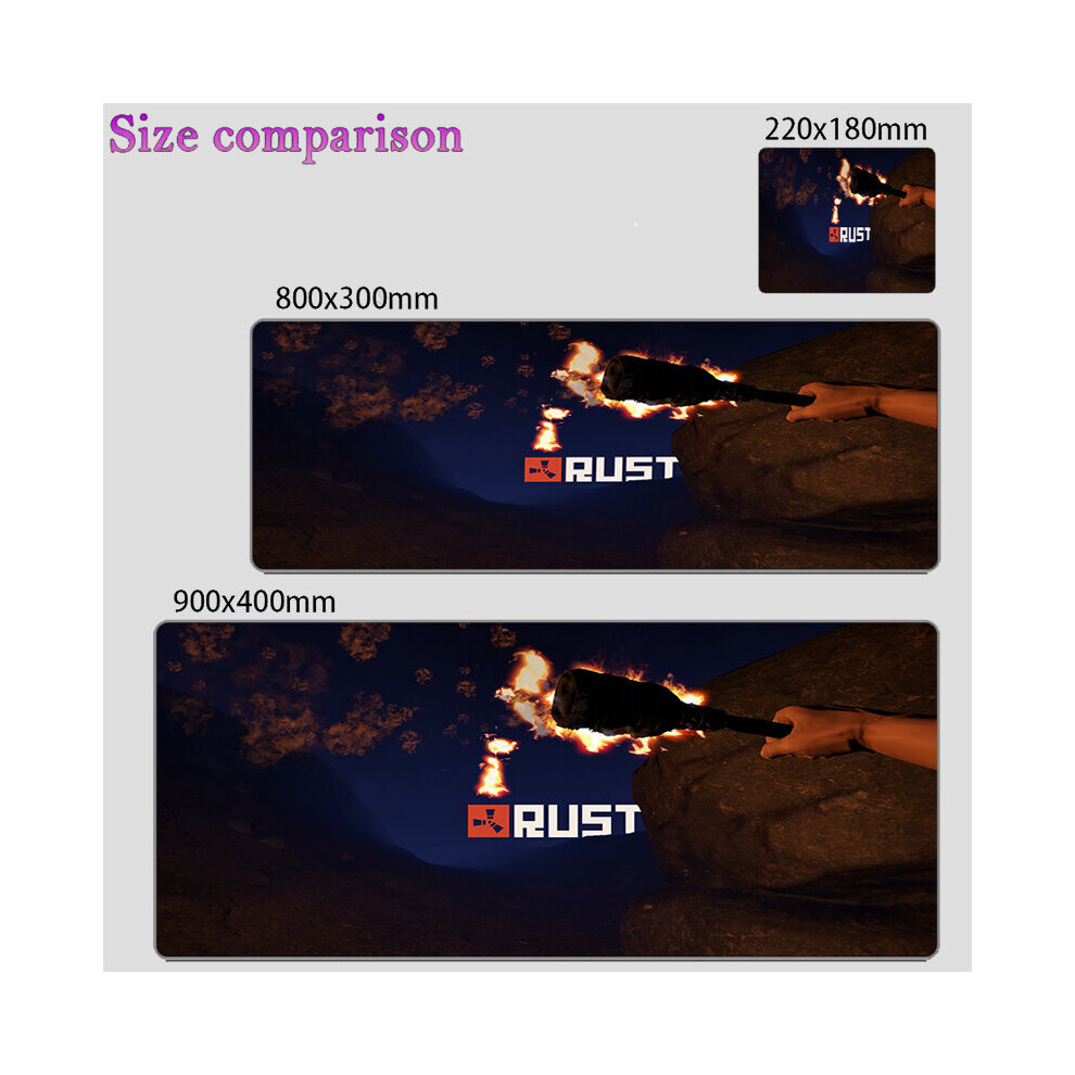 (a-Video Game Rust (13) 180x220x2mm) Gaming Mouse Pad Rust Keyboard Mat Office Accessories Computer Desk Accessories Laptop Anti-skid 900x400 Game Mats Cool Mousepad