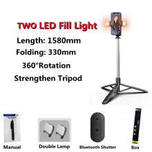 (a-2 Light with Box) Selfie Stick 158cm Extendable 3 in 1 Bluetooth Selfie Stick Tripod with Remote Compatible with GoPro Small Camera Smartphone