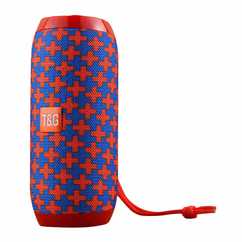 (A-Floral ) T&G Tg117 Portable Bluetooth Speaker Wireless Bass Column Waterproof Outdoor Music Vibro Speakers Tf Card Subwoofer Loudspeaker Red 4851195413535