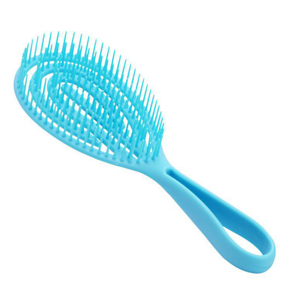 Dechoicelife Unisex Blue (A-) 1Pcs Hair Comb Scalp Massage Hair Straightening Brush Wet Curly Comb Detangling Hairbrush Women Salon Hairdressing Styling Tools
