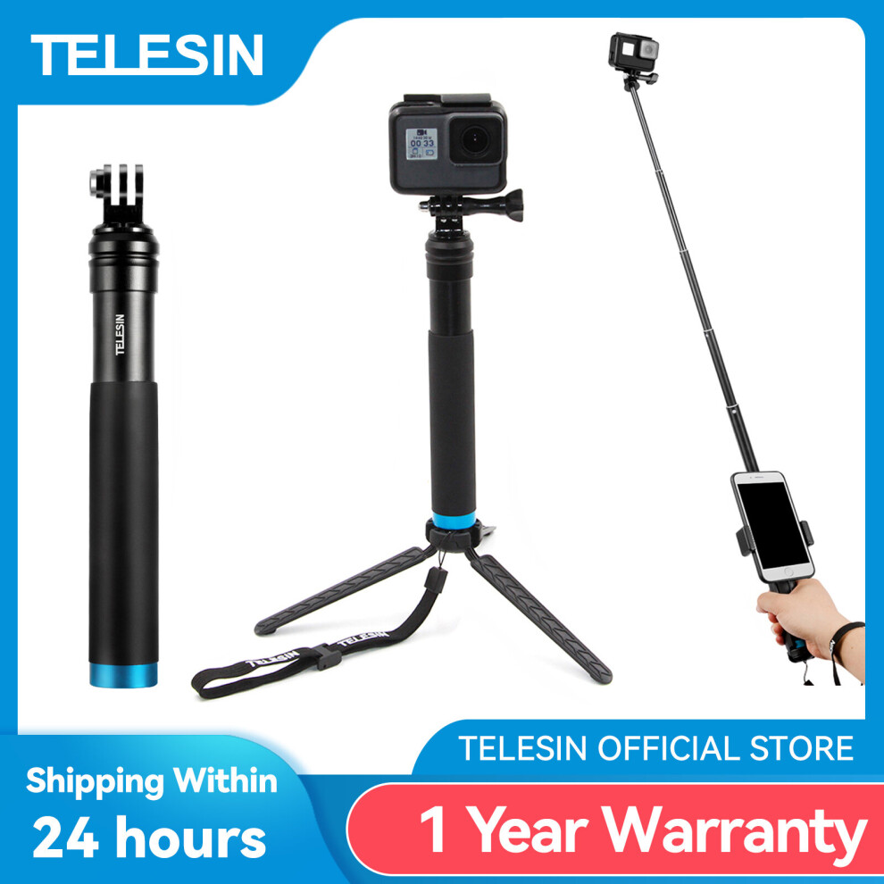 Telesin Aluminum Alloy Selfie Stick Extendable Handheld Telescope Pole Monopod Tripod Mount For Gopro Xiaoyi Dji Osmo Action 2 4855008104641