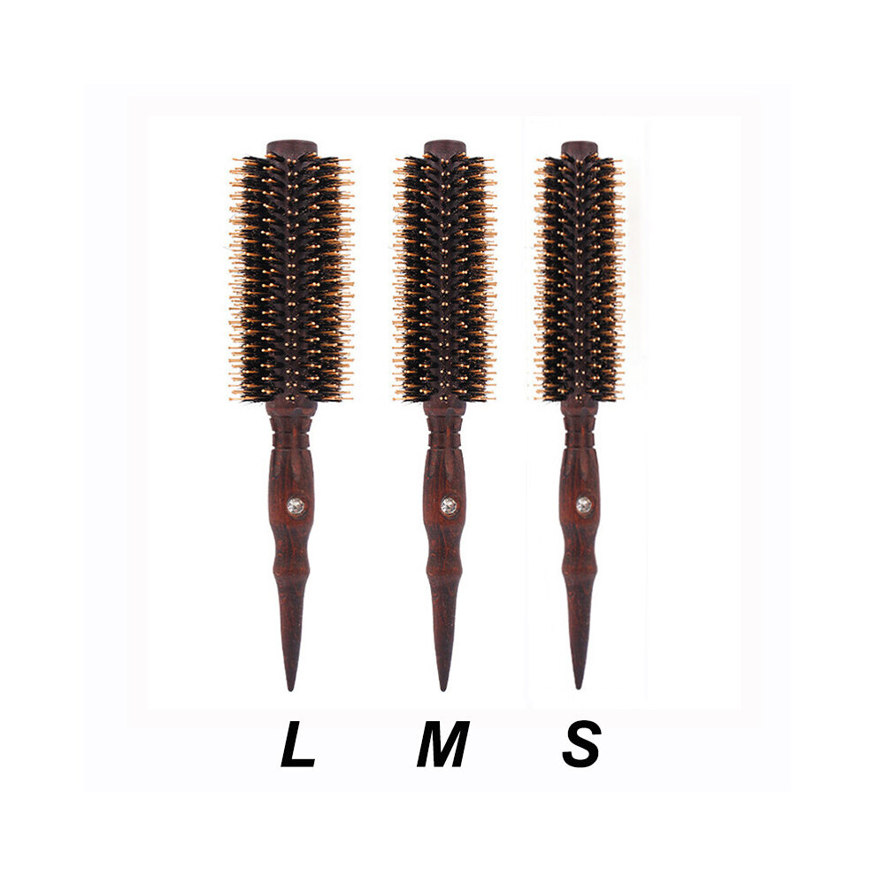 Dechoicelife 3Pcs/Set Hair Straighten Curling Boar Bristle Comb Solid Wood Rat Tail Round Barrel Heat Resistant Hairbrush Styling Tools 1604