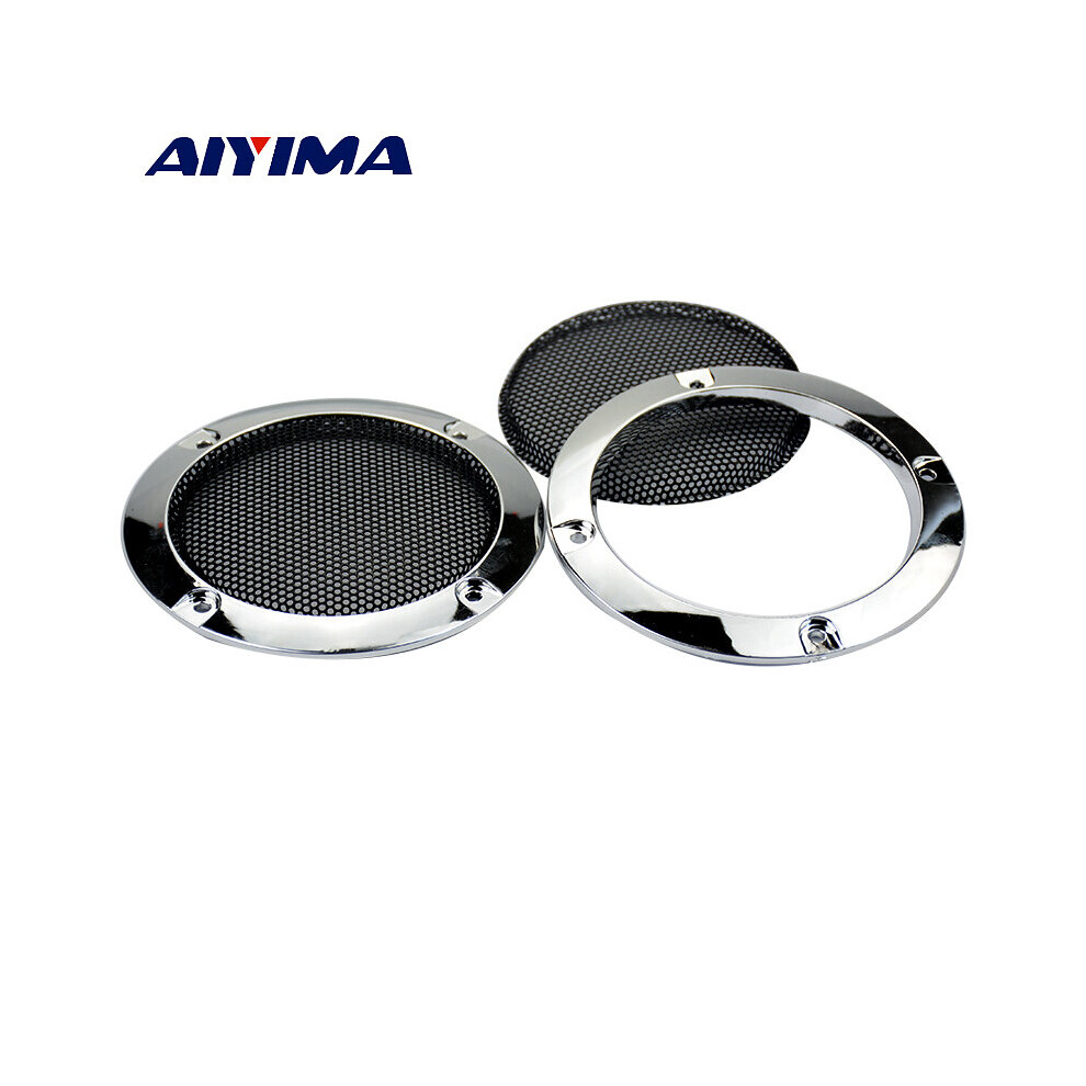 Aiyima 2Pcs 3Inch Car Speaker Grill Mesh Enclosure Net Protective Cover Speaker Diy Silver 4851195391536