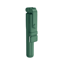 (a-Green) Bluetooth Portable Selfie Stick Foldable Mini Extendable Tripod with Fill Light Wireless Remote Shutter Rotation Phone Stand