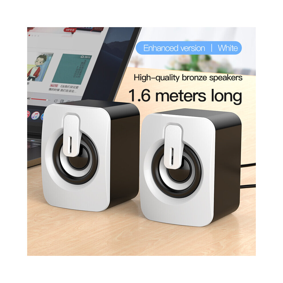 (a-White Updated) Computer Speakers PC Sound Box HIFI Stereo Microphone USB Wired Caixa De Som with LED Light For Desktop Computer-image-OPC-PC2YVQ7-NEW