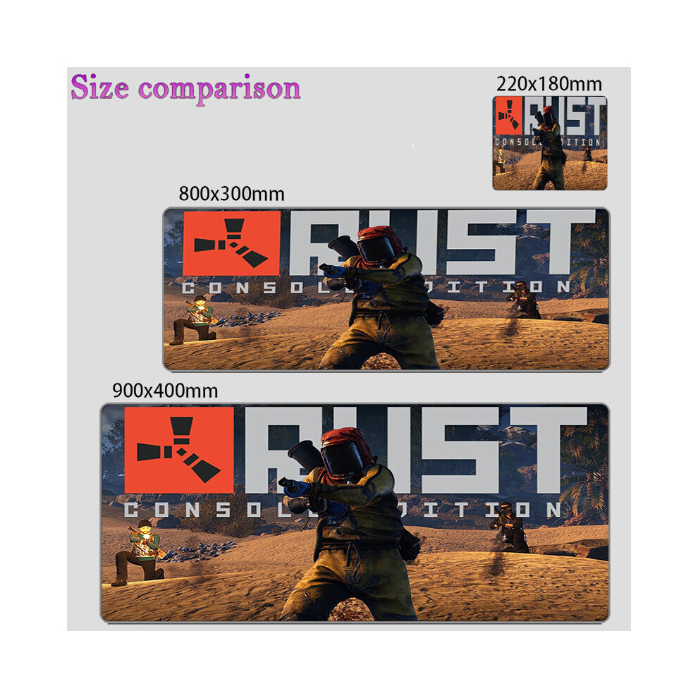 (A-Video Game Rust (10) 400X900x3mm) Gaming Mouse Pad Rust Keyboard Mat Office Accessories Computer Desk Accessories Laptop Anti-Skid 900X400 Game Mat 4855358027508