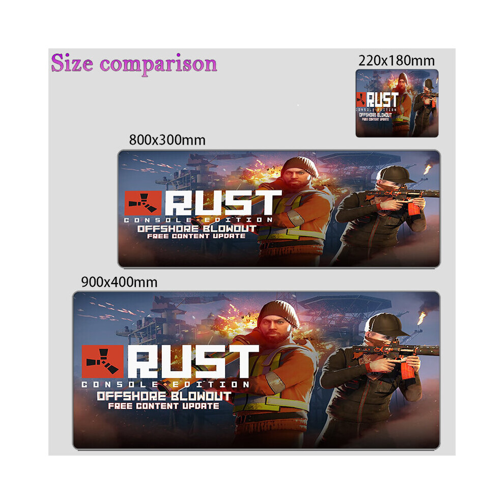 (A-Video Game Rust (11) 400X900x3mm) Gaming Mouse Pad Rust Keyboard Mat Office Accessories Computer Desk Accessories Laptop Anti-Skid 900X400 Game Mat 4855358027584