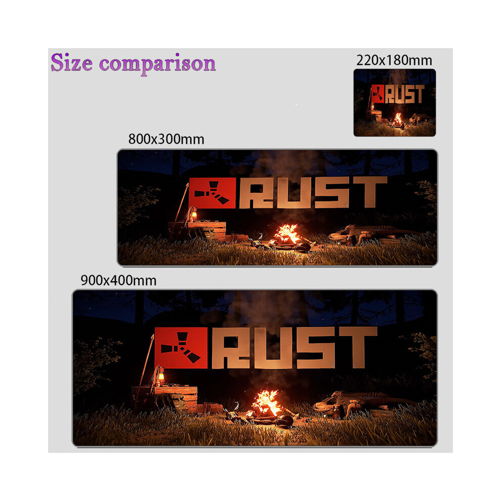 (A-Video Game Rust (12) 400X900x3mm) Gaming Mouse Pad Rust Keyboard Mat Office Accessories Computer Desk Accessories Laptop Anti-Skid 900X400 Game Mat 4855358027669