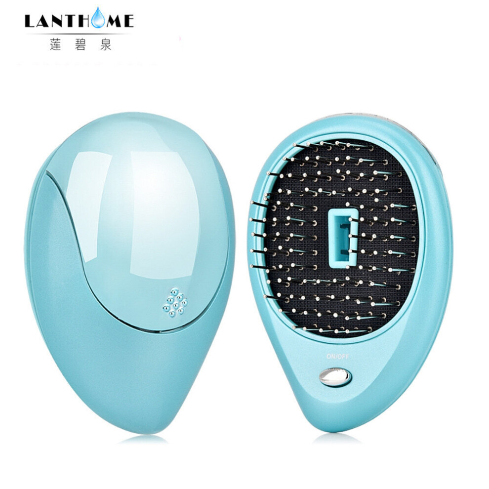 Dechoicelife Unisex Green (A-) Portable Electric Ionic Hair Brush Straightener Beard Shaping Tool Modeling Styling Hairbrush Hairdressing Combs Edge Brush