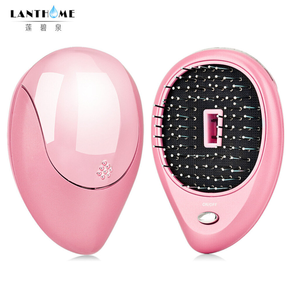 Dechoicelife Unisex Pink (A-) Portable Electric Ionic Hair Brush Straightener Beard Shaping Tool Modeling Styling Hairbrush Hairdressing Combs Edge Brush