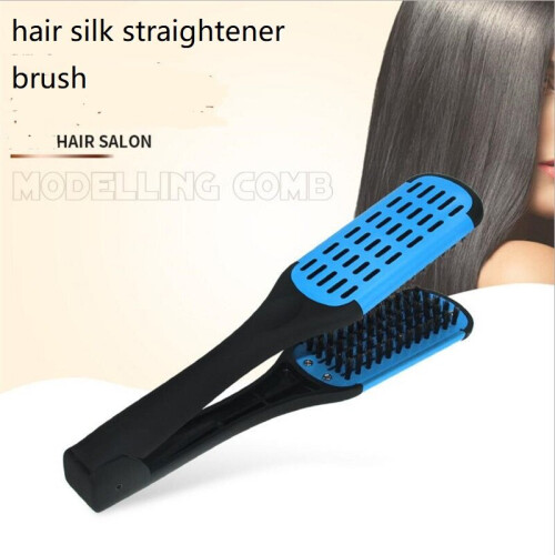 V Shape Hair Straighter Comb Soft AntiStatic Flat Bristle Brush Salon