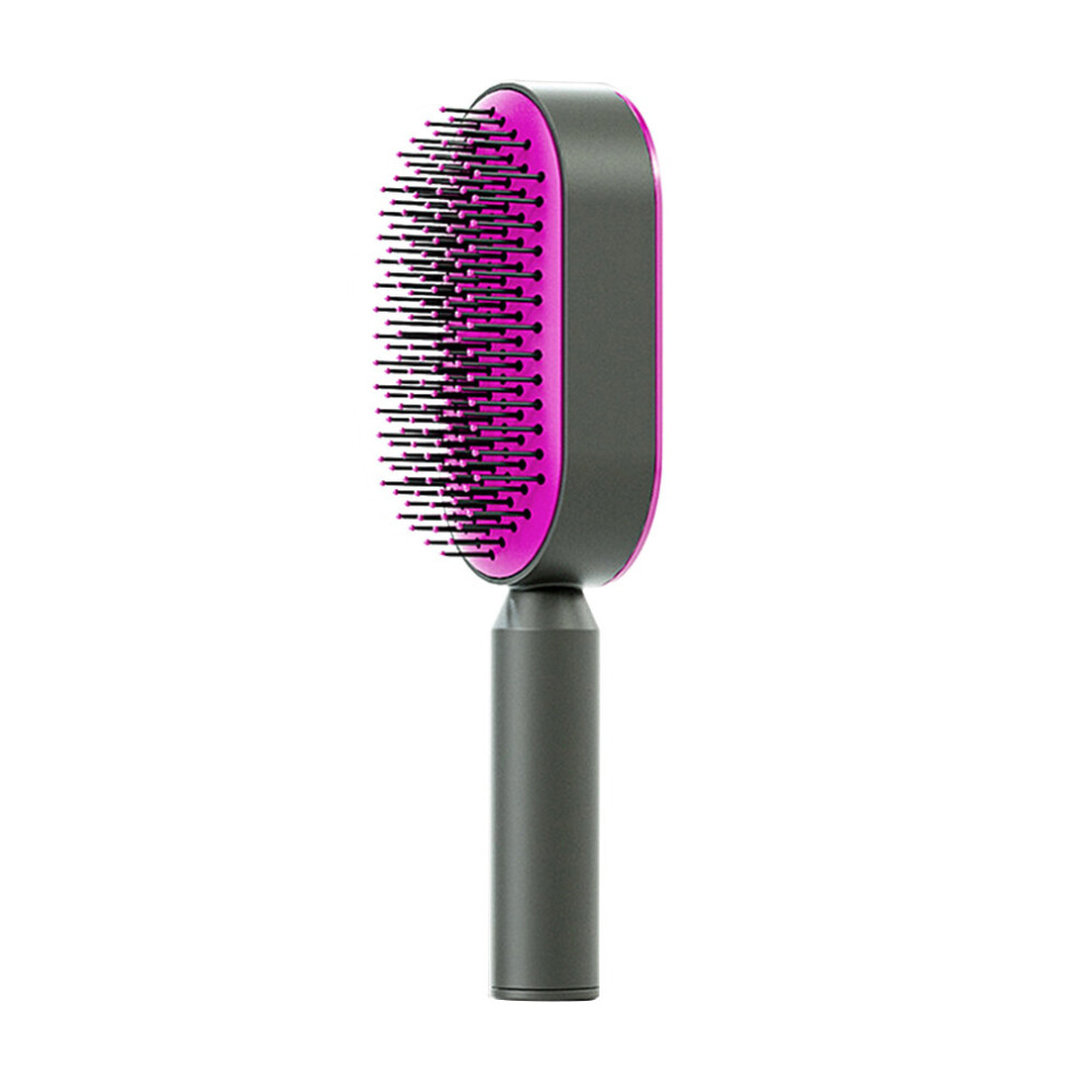 (a-Rose red (1pcs Comb)) Popular New 3D Air Cushion Massager Brushes Airbag Massage Comb Hair Straightener Comb Self Cleaning Hair Brush