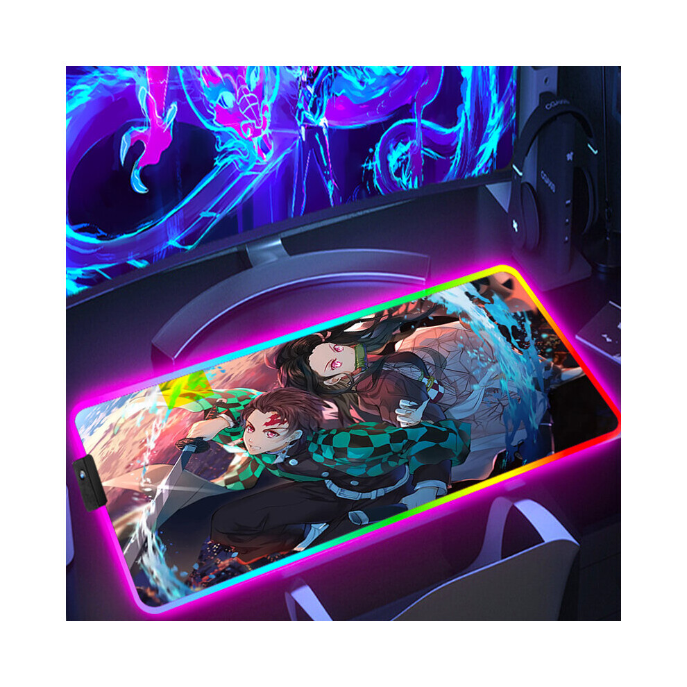 (A-Fh003316 350X600x3mm) Demon Slayer Xxl Gaming Mouse Pad Kawaii Gamer Keyboard Computer Table Anime Accessories Desk Mat Deskpad Mousepad Rgb Carpet 4855357776698