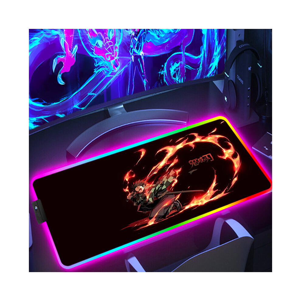 (A-Fh003323 350X600x3mm) Demon Slayer Xxl Gaming Mouse Pad Kawaii Gamer Keyboard Computer Table Anime Accessories Desk Mat Deskpad Mousepad Rgb Carpet 4855357777251