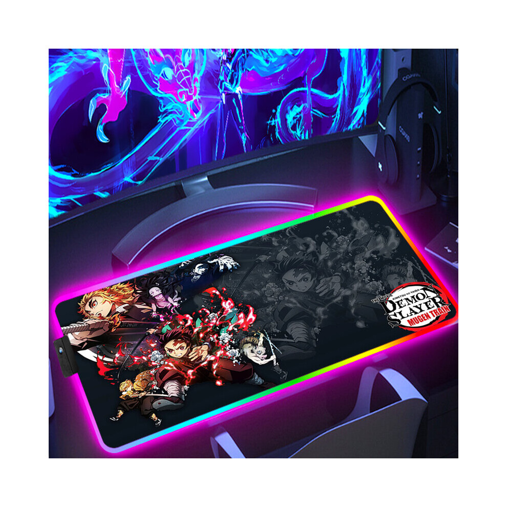 (A-Fh003325 350X600x3mm) Demon Slayer Xxl Gaming Mouse Pad Kawaii Gamer Keyboard Computer Table Anime Accessories Desk Mat Deskpad Mousepad Rgb Carpet 4855357777411