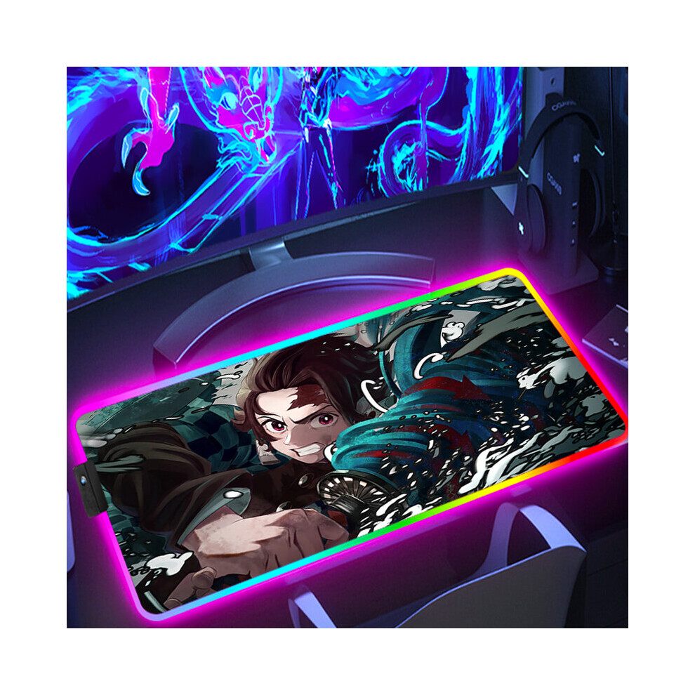 (A-Fh003329 400X900x3mm) Demon Slayer Xxl Gaming Mouse Pad Kawaii Gamer Keyboard Computer Table Anime Accessories Desk Mat Deskpad Mousepad Rgb Carpet 4855357777756