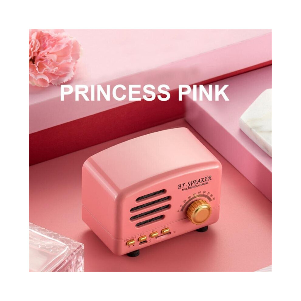 (a-Princess Pink Speaker) Wireless Bluetooth 4.1 Speakers Connectable TF Card Slot Mini Retro Radio Stereo Outdoor Portable Bluetooth Vintage Speakers-image-OPC-PC2YYXS-NEW