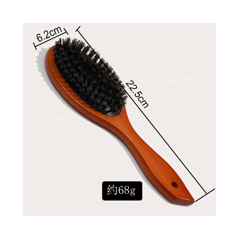 Dechoicelife (A-Auburn) New Arrival Hair Brush Wood Handle Boar Bristle Beard Comb Styling Detangling Straighten Brown Lotus Boar Bristles Massage Comb