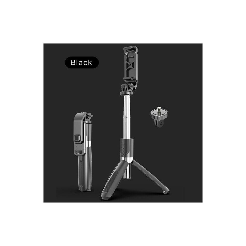 (a-Style A Black no LED) Tripod Selfie Stick With Led Light For Phone Mobile Cell Holder Stand Smartphone Monopod Gimbal Stabilizer Action Camera Photo