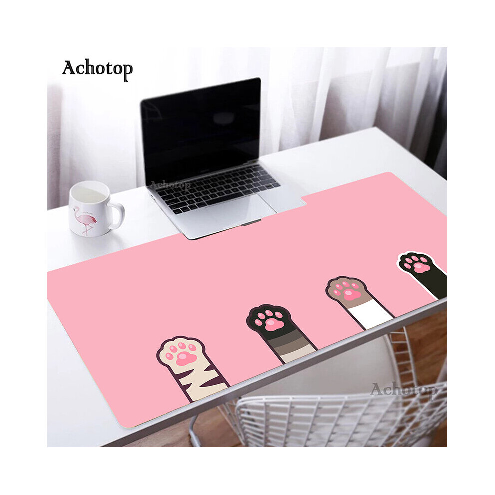 (A-Ocean 550X1000x3mm) Mouse Pad Large Mouse Mat Big Desk Mat Office Laptop Keyboard Mousepad Cute Cat Paw Xxl Pc Table Carpet Rubber Mouse Blue/Pink 4855357917305