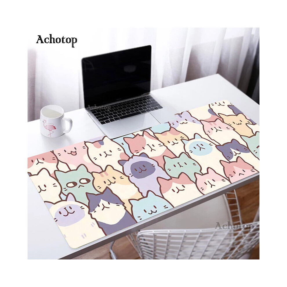 (A- 550X1000x3mm) Mouse Pad Large Mouse Mat Big Desk Mat Office Laptop Keyboard Mousepad Cute Cat Paw Xxl Pc Table Carpet Rubber Mouse Pads White/Pink 4855357918029