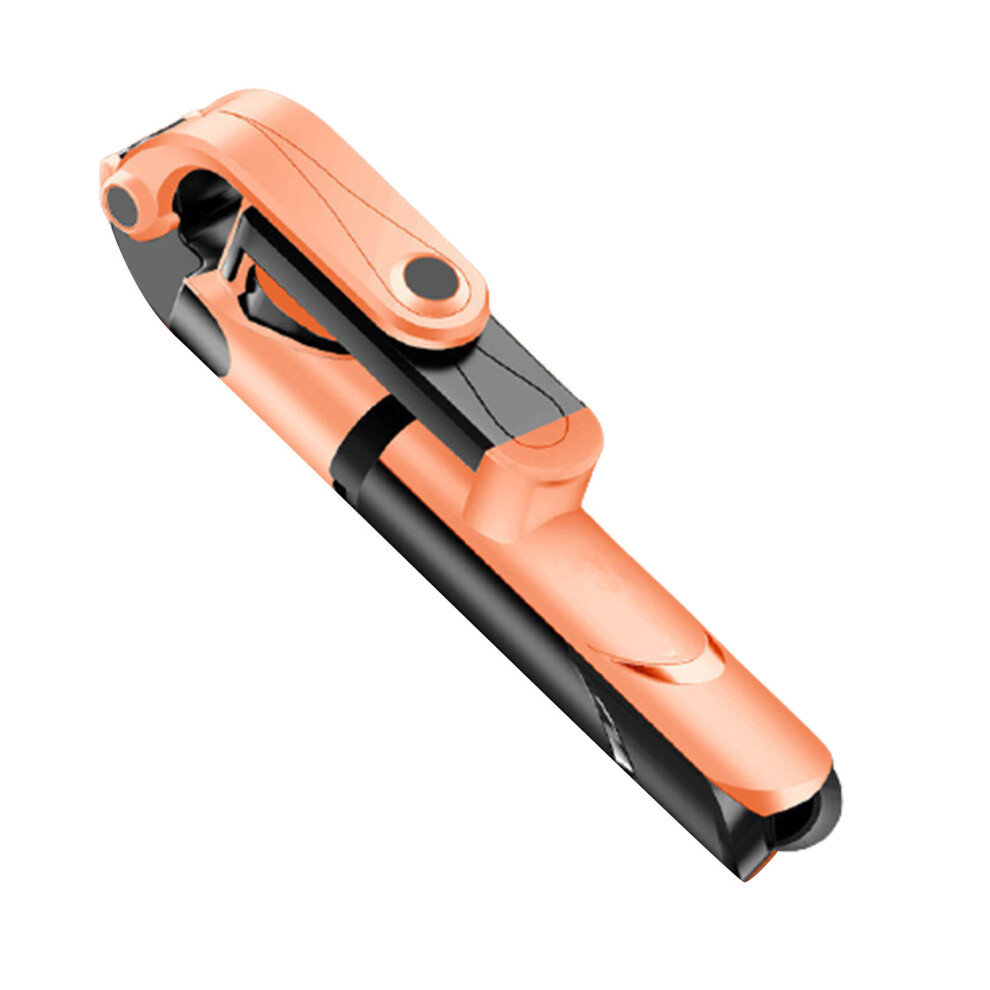 (A-) Bluetooth-Compatible Selfie Stick Mobile Phone Holder Retractable Multifunctional Mini Tripod With Wireless Remote Shutter Orange 4852056953245