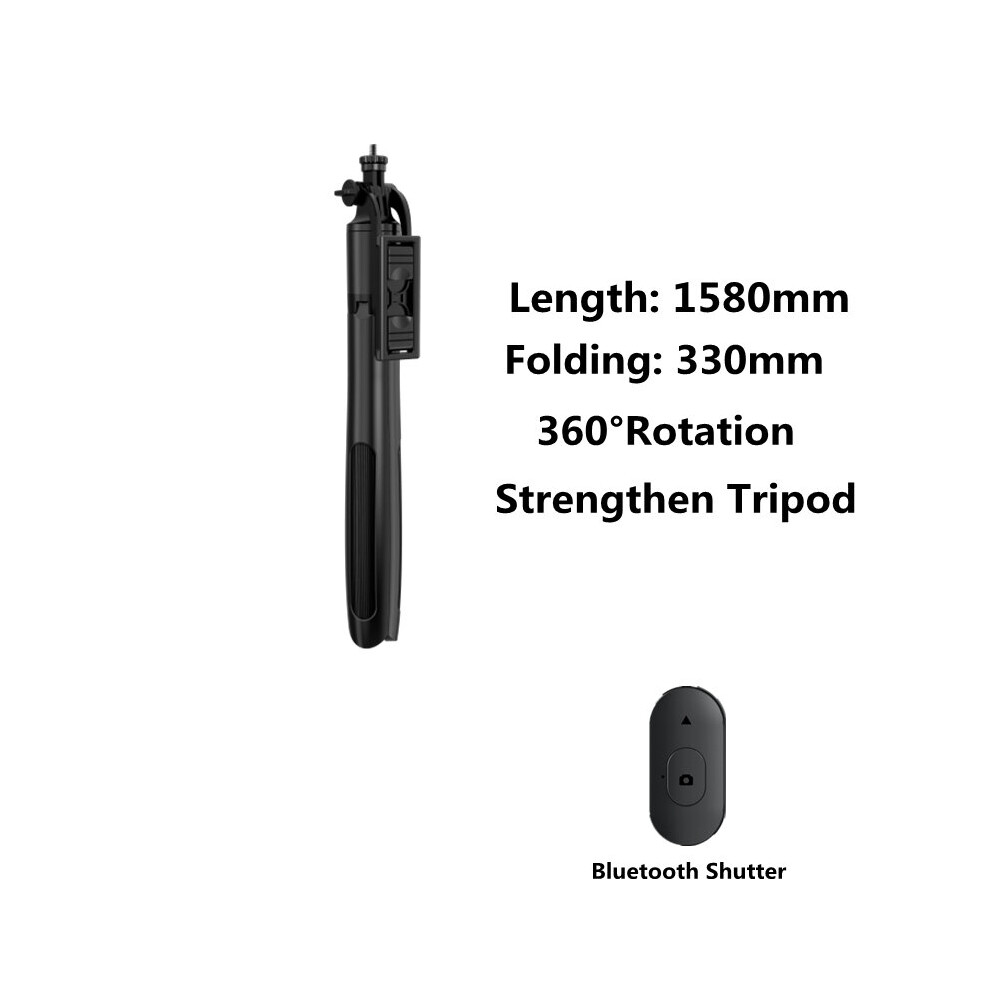 (A- Bundle 3) 1580Mm New Foldable Wireless Selfie Stick Tripod Monopod With Fill For Gopro Action Cameras Smartphones Selfie Black/Light 4855008125806
