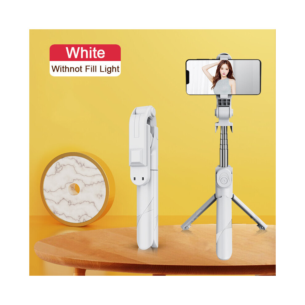 (A-) Bluetooth Selfie Stick Portable Tripod Live Broadcast Extendable Monopod With Fill Shutter Remote For Ios Android Phone White/Light 4852056945936